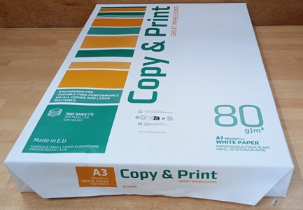 A3 80g Copy & Print Copier Paper, 1 ream[500 sheets]